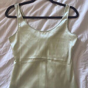 Natori Women's Green Silk Slip Tank Sleeveless